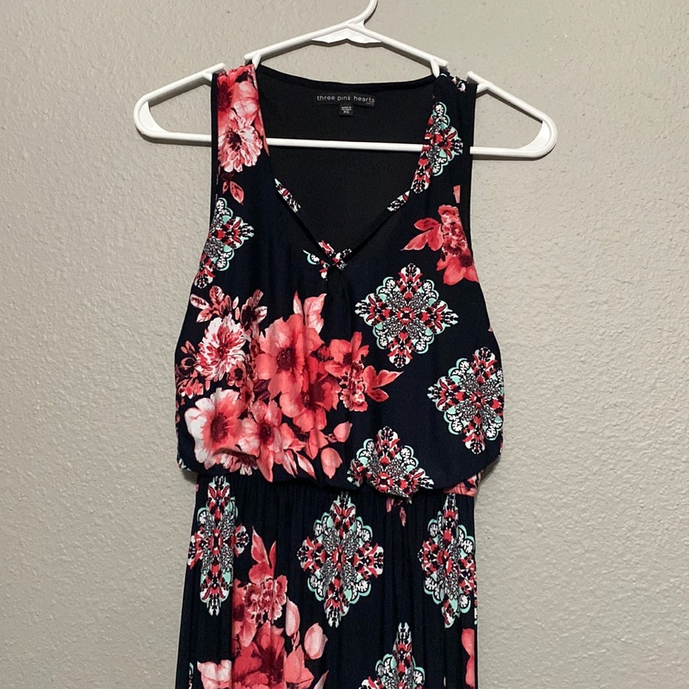 Loose flowy Three Pink Hearts Dress!